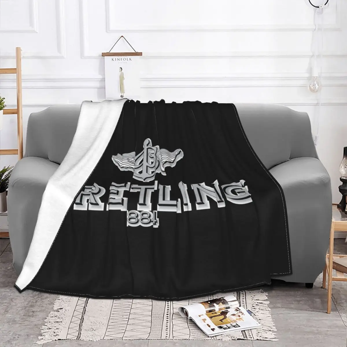 Breitling-logo Watch 1884 Blankets Fleece Spring/Autumn Multi-function Lightweight Thin Throw Blankets for Bedding Bedroom Quilt