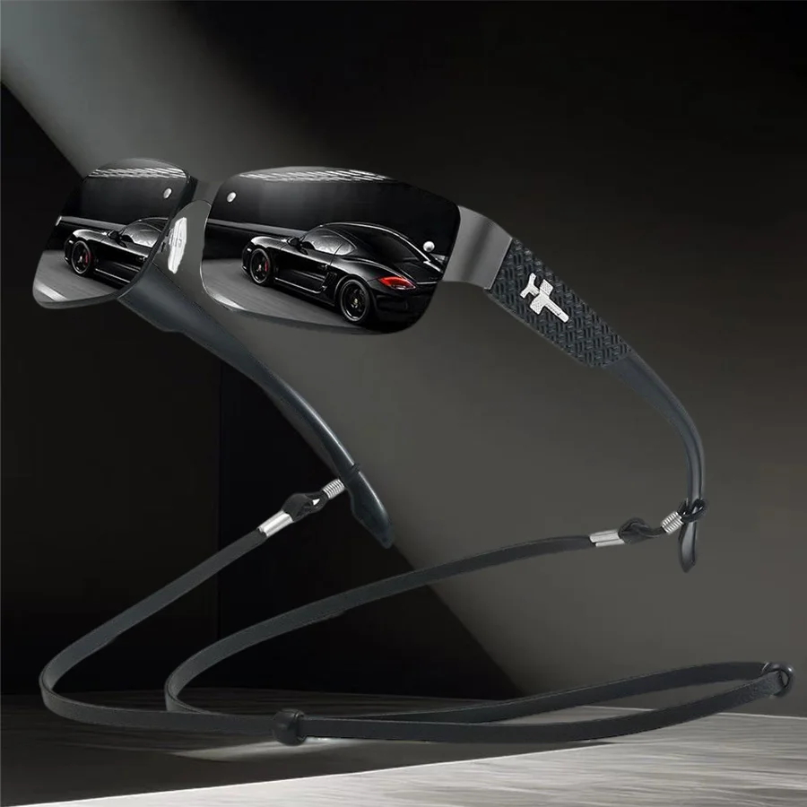 أزياء خمر مع سلسلة التدرج عدسة للجنسين UV400 النظارات الشمسية المشي لمسافات طويلة القيادة تسلق الجبال نظارات واقية السلامة