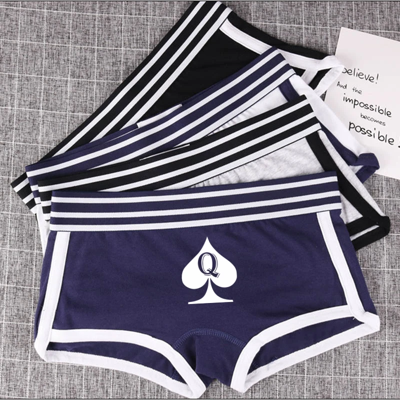 Girls Home Panties Spades Sexy Print Cotton Underwear for Women Boyshorts for Women Comfortable Cute Shorts Panties Woman