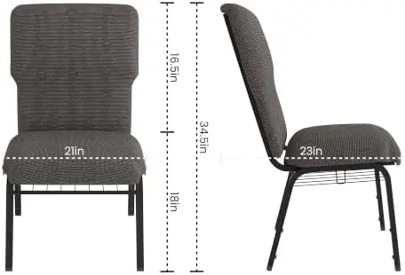 Advantage Black Marble Discount Church Chair - 21 in. Wide view 3