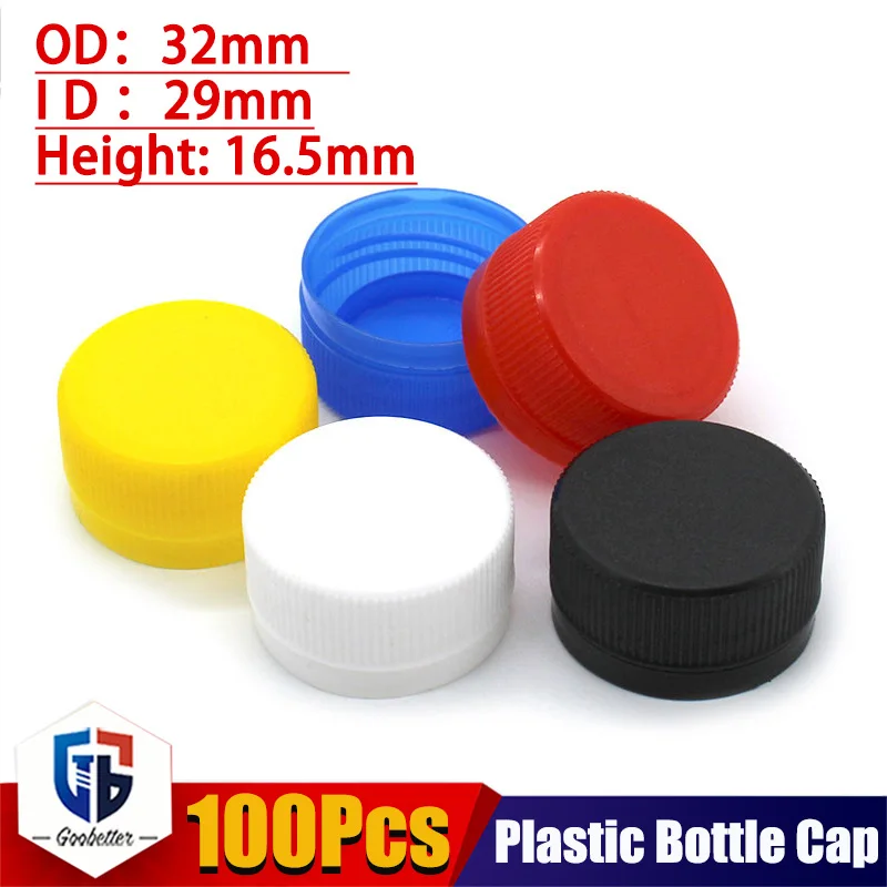100Pcs 32x29x15mm Vibrant Multicolor Plastic Bottle Caps Reusable & Durable Assorted Colors for DIY Crafts Home Decoration
