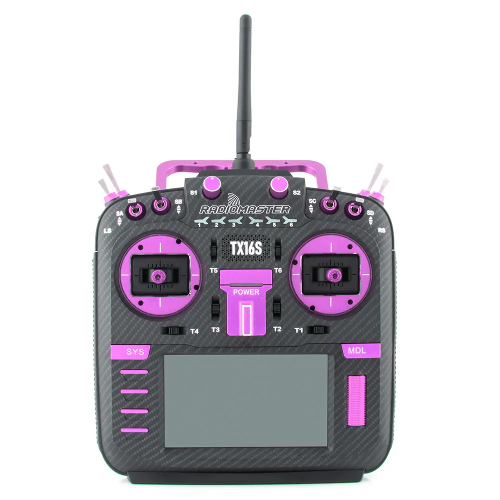 

RadioMaster TX16S MKII MAX Carbon Purple JB Color Scheme With JB Sound Pack V4.0 Hall Gimbal Transmitter Remote Control ELRS