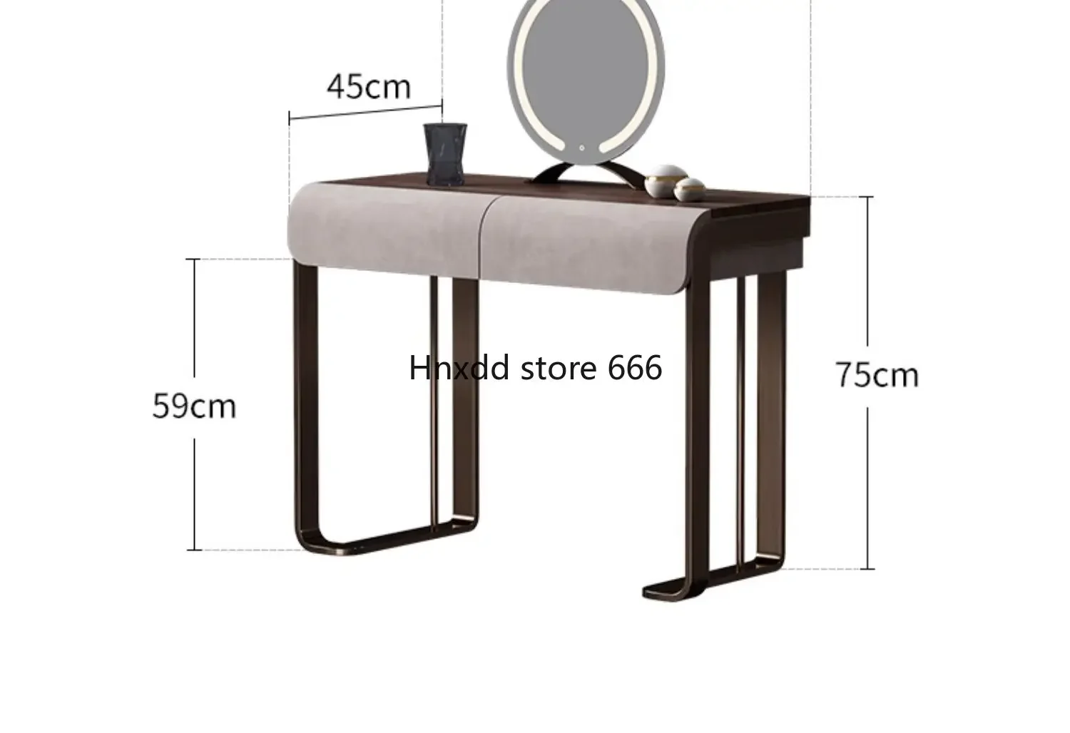 Italian minimalist bedroom light luxury solid wood makeup table