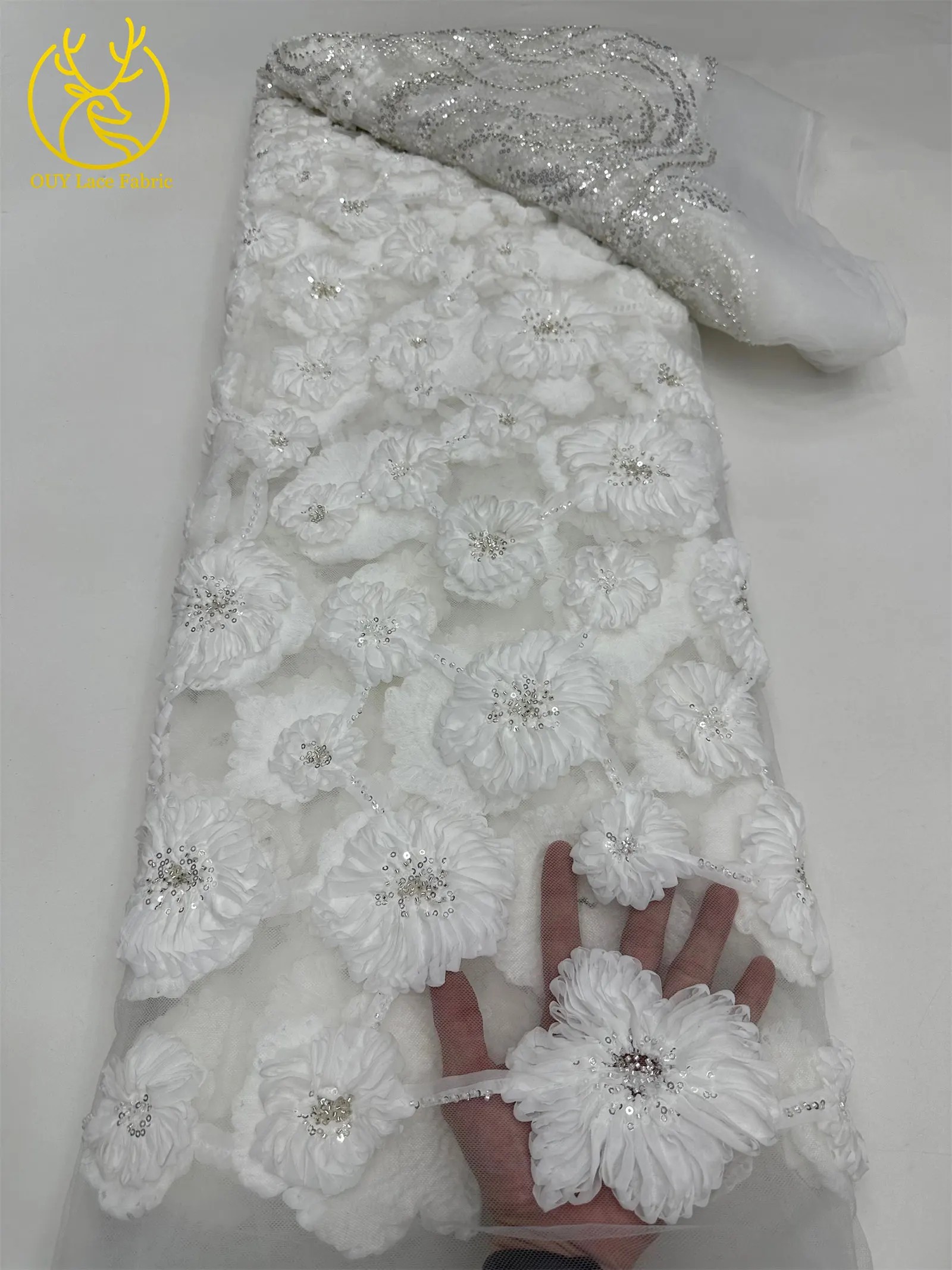 Burgunderroter 3D-Spitzenstoff, afrikanischer Perlen-Spitzenstoff, 5 Yards, nigerianischer Tüll, Pailletten-Spitzenstoff, Party, Damen, Hochzeitskleid, Nähen – Detail 21