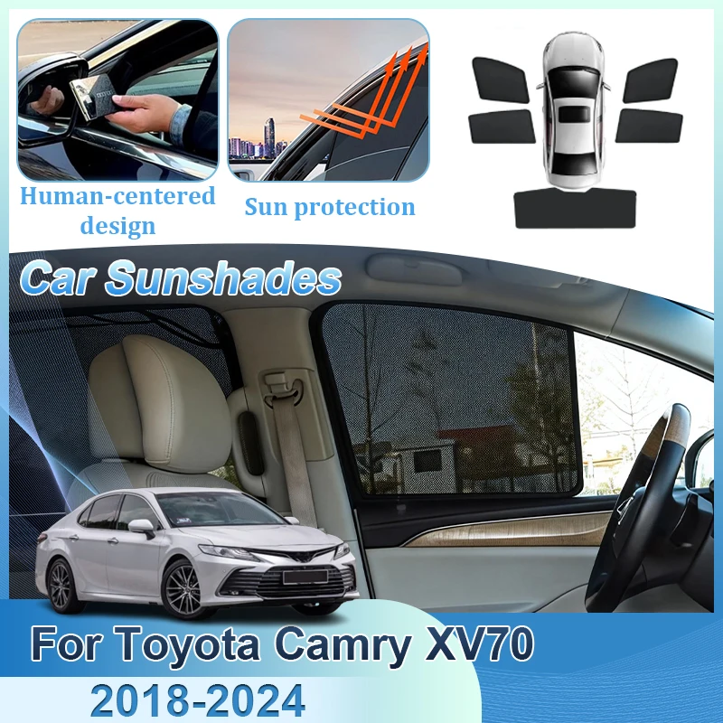 

Magnetic Mesh Sunshades For Toyota Camry XV70 2018-2024 Daihatsu Altis Side Window Visor Curtains Cover Privacy Car Accessories