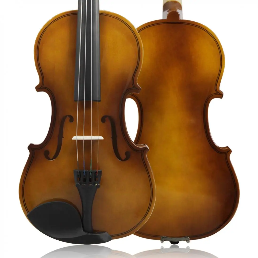 Violín acústico 4/4 para violín principiante con estuche y arco para violín negro, violín de estilo retro
