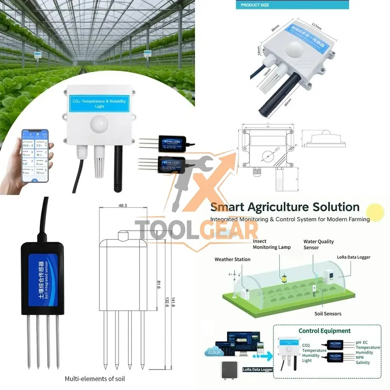 2026hotsale* Rs485 Automatic Weather Station LoRa Wireless Data Logger and Wall-Mounted Sensor for Smart Greenhouse
