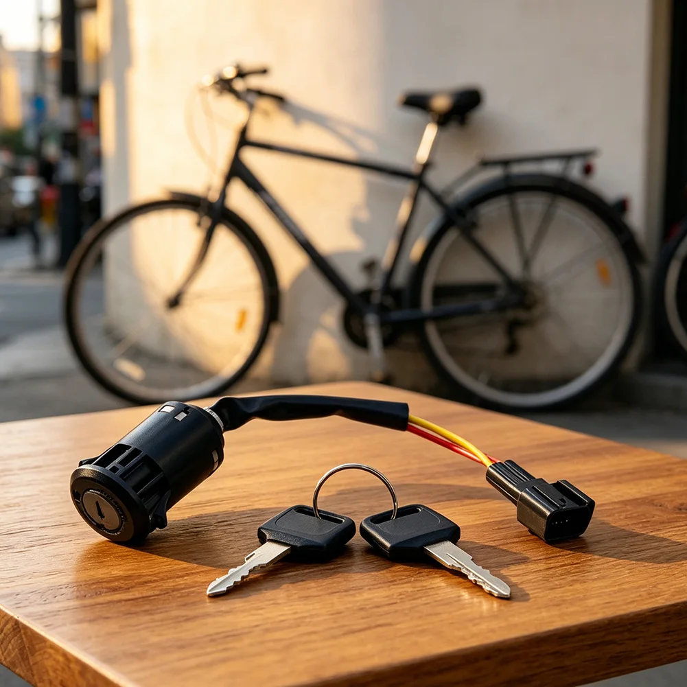For Heybike Villain Electric Motorcycle Lock Kit Ignition Lock & Steering Lock E-bike Ignition Lock Power Switch With Keys