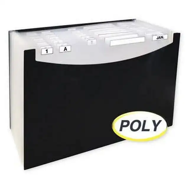 

21-Pocket Stand-Up Design Expanding File, 12" Expansion, 21 Sections, 1/21-Cut Tab, Legal Size, Black