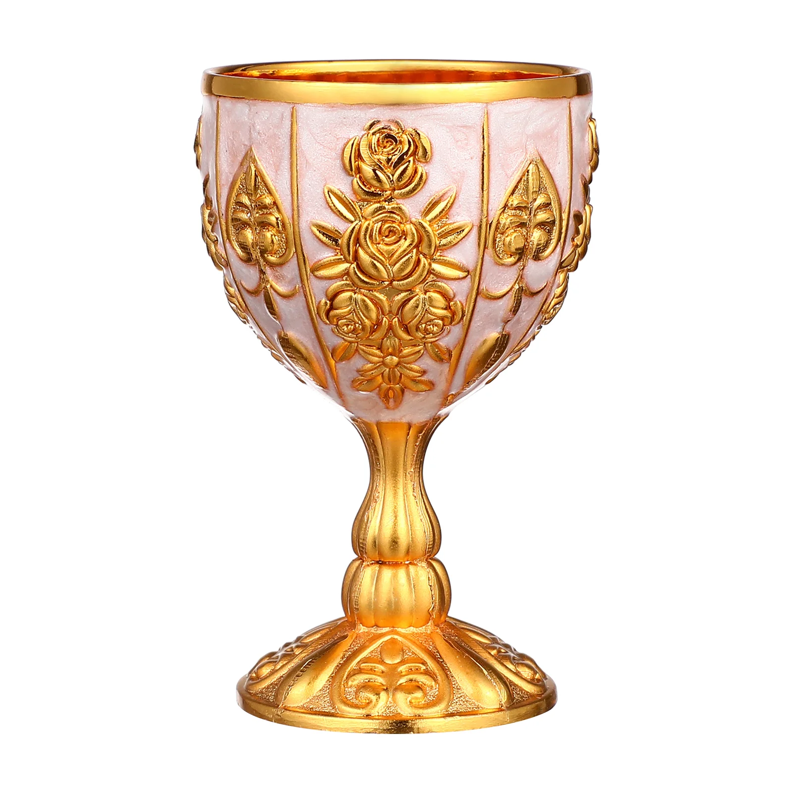 

European High-end Glass Cocktail Cup Decor Adorn Zinc Alloy Goblet