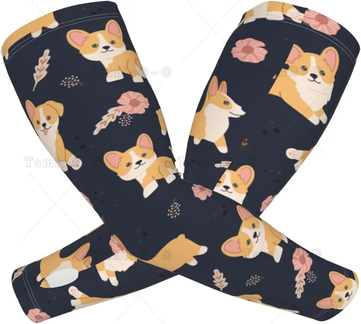 Kawaii Corgi Cetak Lengan Lengan Pendingin UV Perlindungan Matahari Kompresi Olahraga untuk Pria Wanita Golf Basket Lengan Lengan