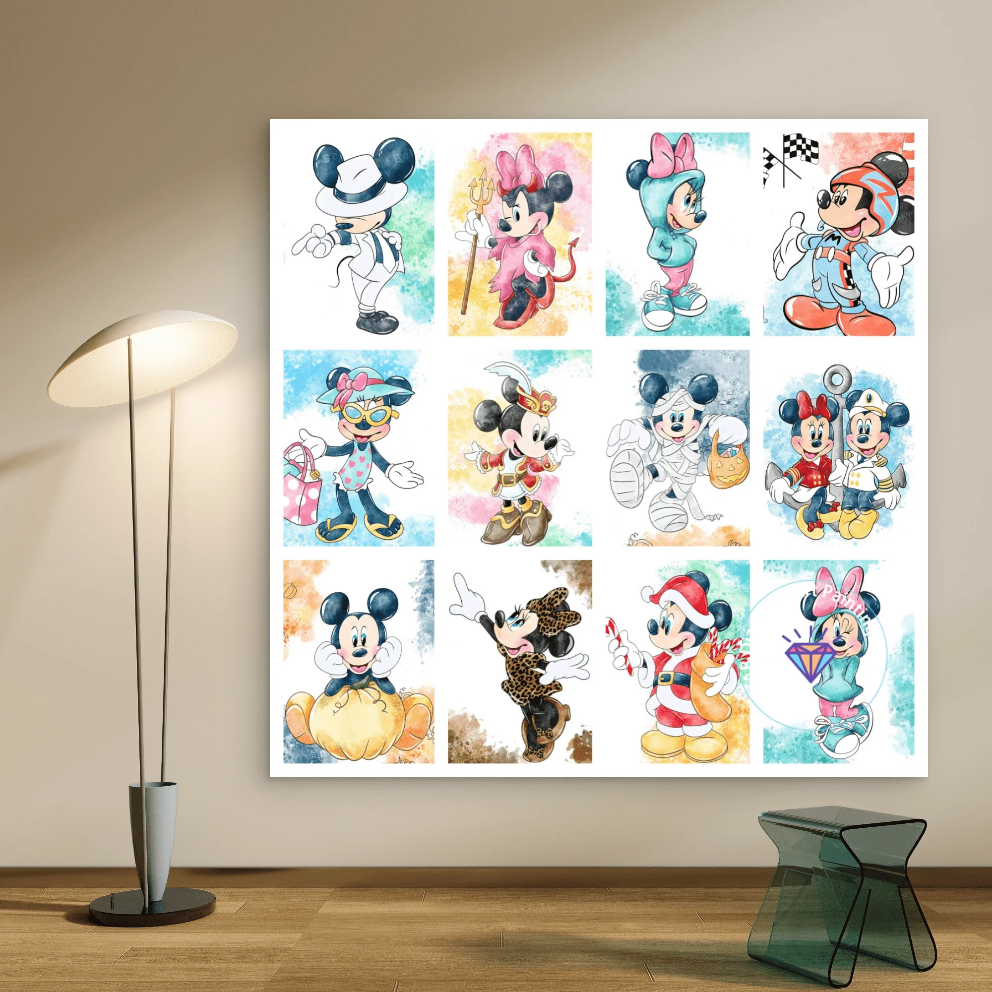 

Minnie Mickey Mouse AB Diamond Painting Kit 5D DIY Diamond Embroidery Cross Embroidery Handmade Art Gift Crafts Home Decoration