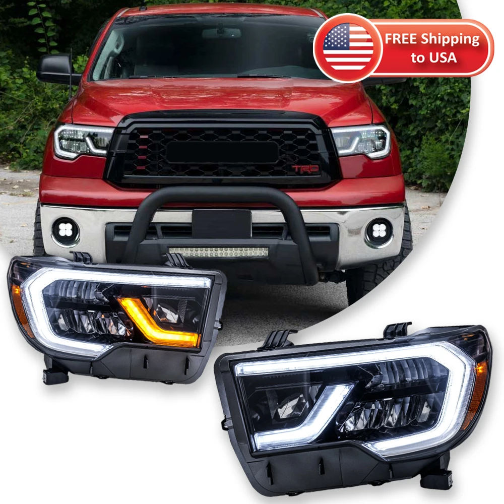 Auto Accessories LED Headlights With Sequential Car Head Lights Assembly 2007-2017 2018 Tundra Headlamp For Toyota Sequoia