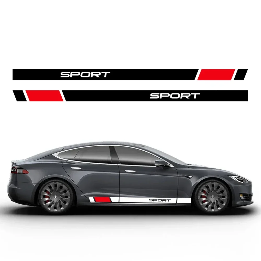 

2PCS Car Stickers For Tesla Model S PVC Car Door Side Decorative Decals Waterproof Vinyl Film Auto Exterior Styling Accessories