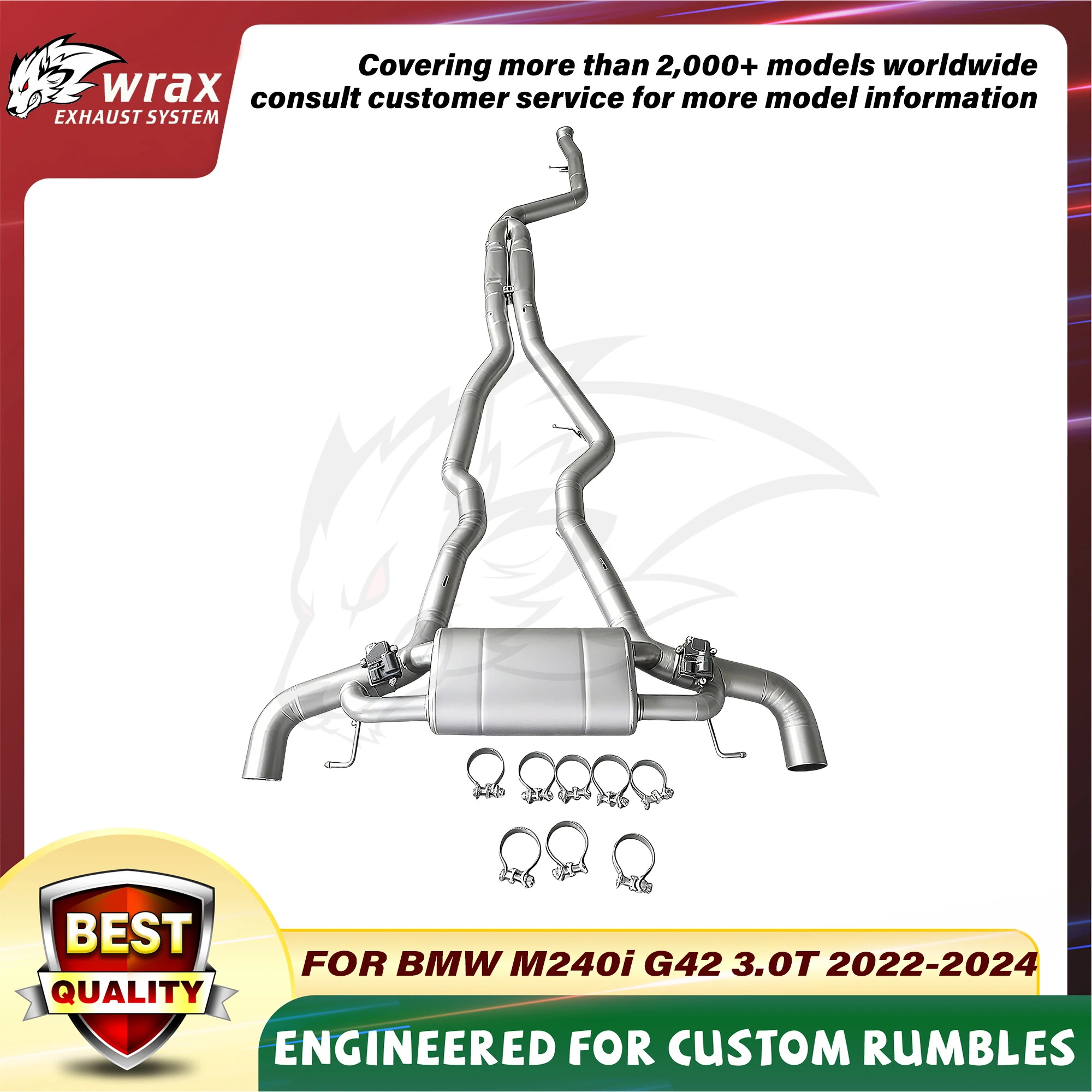 

Performance Sport SS304 Catback WRAX for BMW M240i G42 3.0T 2022-2024 Electronic Valve Enhance the Exhaust Note Quality