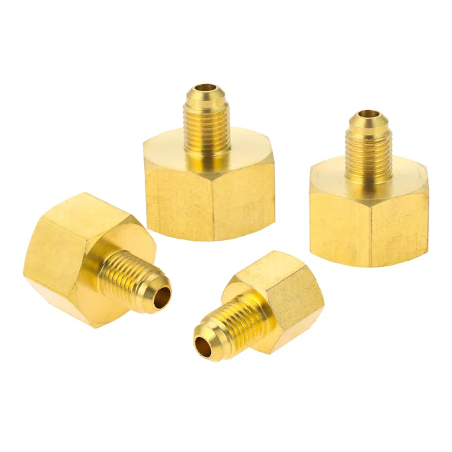4 sztuki 1/2" 1/4" 3/4" 5/8" G Gwint żeński do 1/4" SAE Męskie złącze rurowe Mosiężne złącze węża redukującego do klimatyzacji chłodniczej