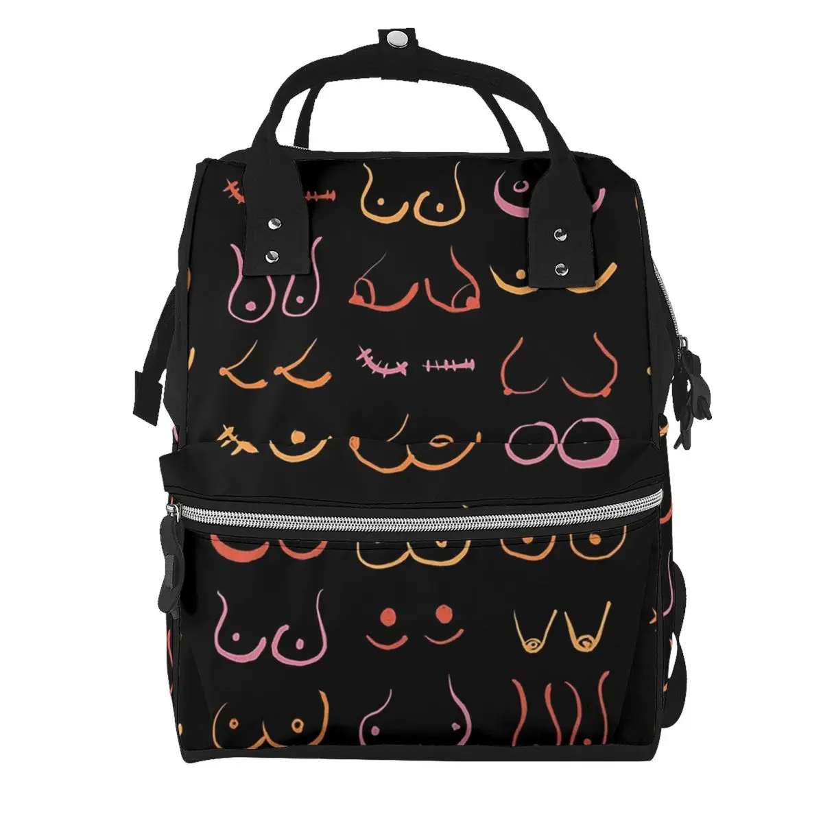 Neon Boobs Drawing Student Backpack School Bag Hiking Travel Daypack for Men Women Bookbag Shoulder Bags