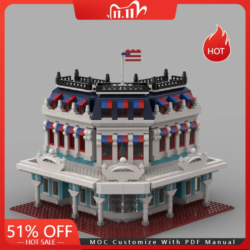 1076 قطعة MOC مدينة شارع المشاهد وحدات متجر الحلويات الفاخرة اللبنات لتقوم بها بنفسك التعليمية الجمعية ألعاب أطفال الهدايا