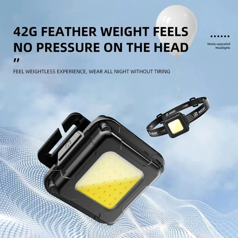كشافات أمامية جديدة قابلة لإعادة الشحن مقاومة للماء وخفيفة للغاية 5 وات COB LED شعلة رأس صغيرة خارجية #2