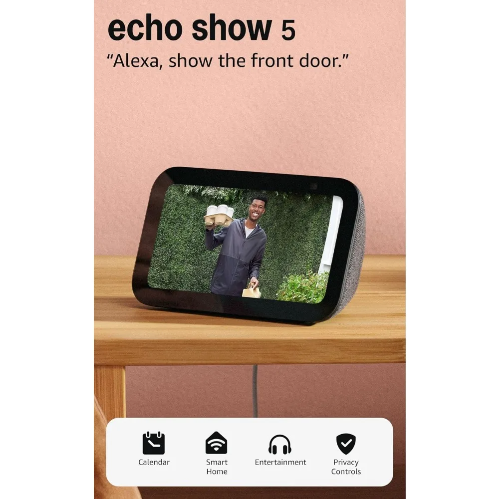 Newest Alexa Smart Display with Enhanced 2x Bass and Clearer Sound Charcoal