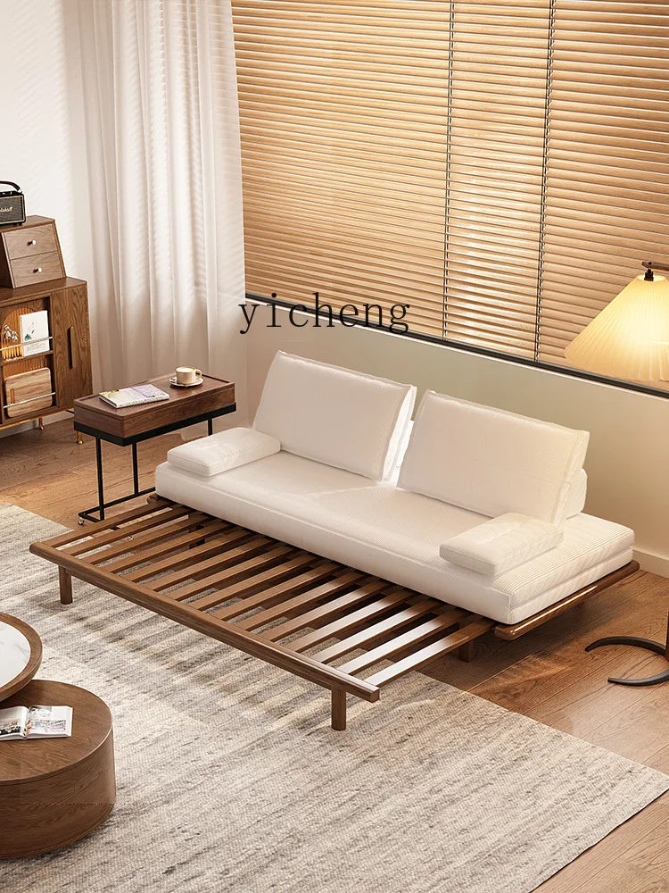 Xl Nordic Sofa Bed Living Room Folding Dual-Use Sofa Can Sit and Lie 1.8M Double Solid Wood Sofa