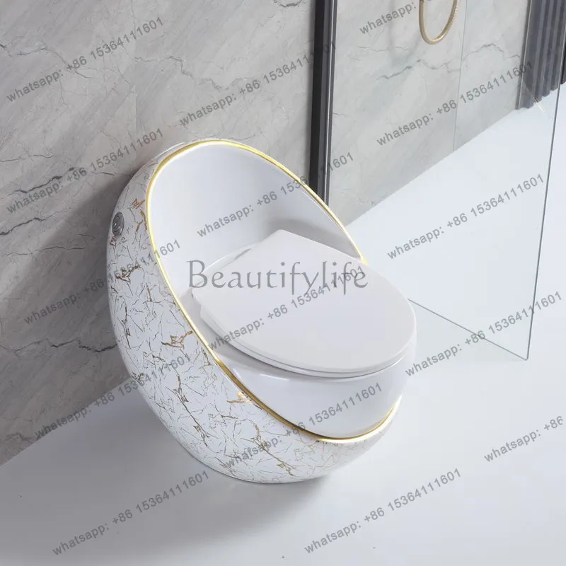 Small apartment toilet siphon type home personality creative anti-odor toilet color