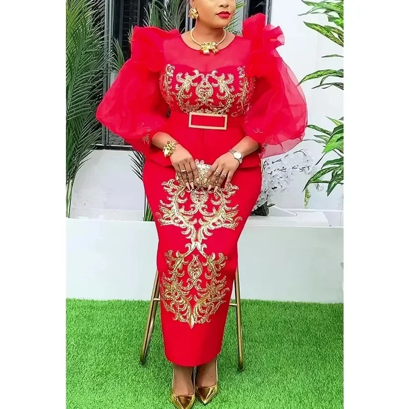 فساتين سهرة بمقاسات كبيرة للنساء فستان ترتر أفريقي فاخر أنيق لحفلات الزفاف الربيعية فستان طويل ملابس أنقرة للسيدات #2