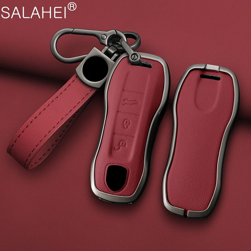 Car Key Case Cover Shell For Porsche Panamera Spyder Carrera Macan Boxster Cayman Cayenne 911 970 981 991 Keychain Accessories