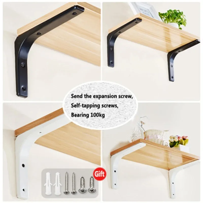 

2-Pack L-Shaped Metal Shelf Brackets - 75-400MM Adjustable Floating Shelf Supports for Wall Mounted Decorative Shelves