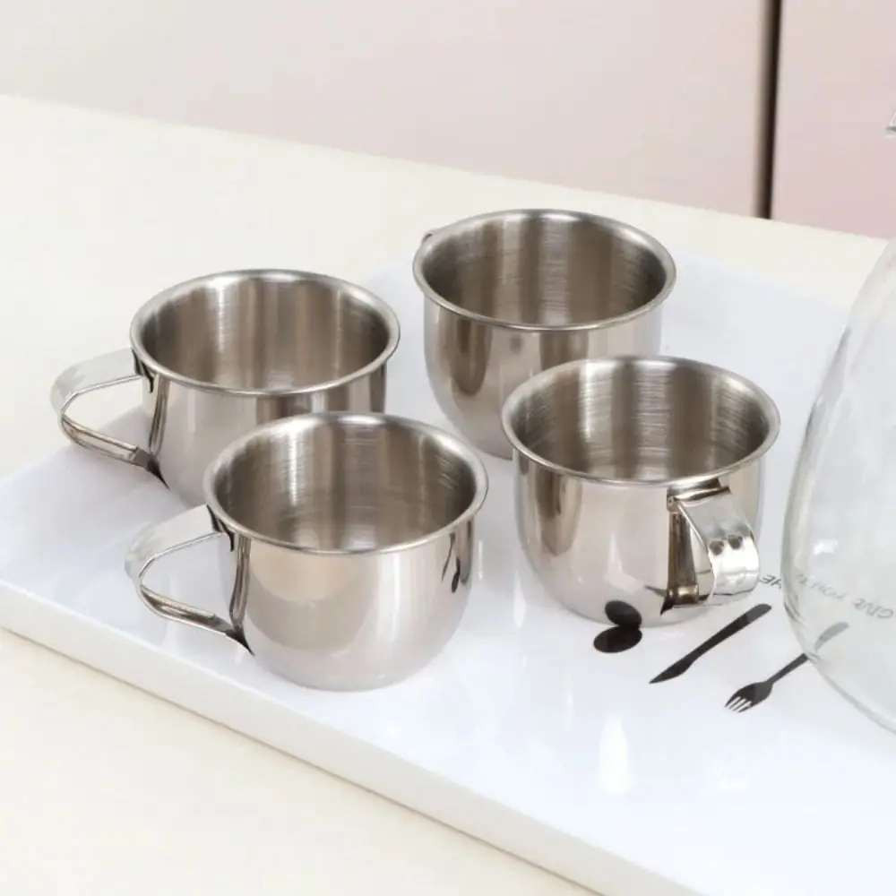 

Mini 60ml 304 Stainless Steel Tea Cup Anti-fall Small Capacity Drinking Cup with Handle Juice Cup Outdoor