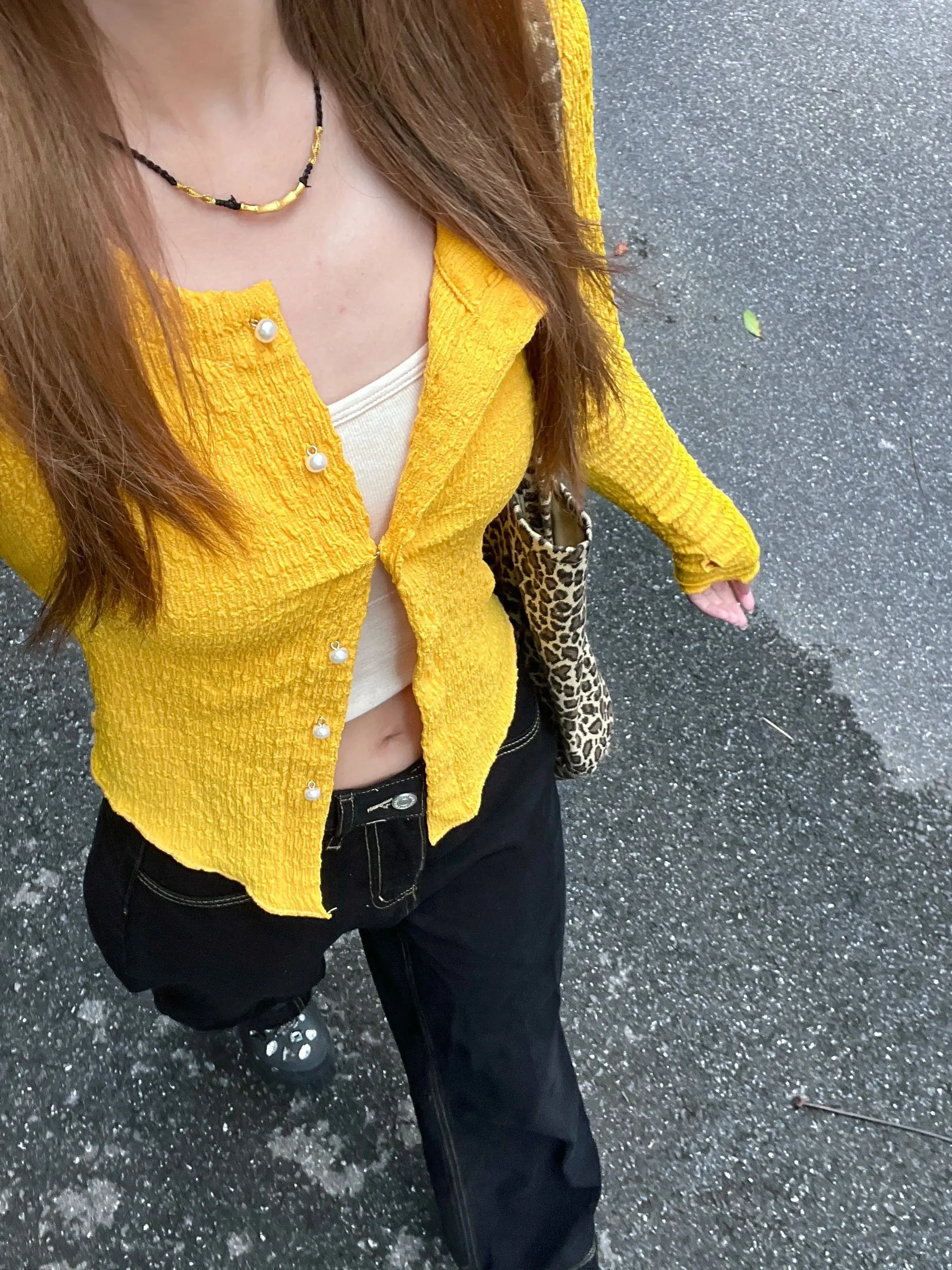 ملابس خارجية كورية طويلة محبوكة من Sve ملابس خارجية ربيعية غير متناظرة للتخسيس على الكتف awl irt Commute Sle