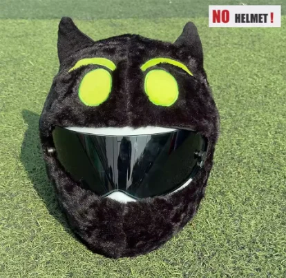 Cartoon Plüsch Tier Motorrad Vollhelm Abdeckung Lustige Stoff Schutz Weiche Motorrad Zubehör – Detail 6