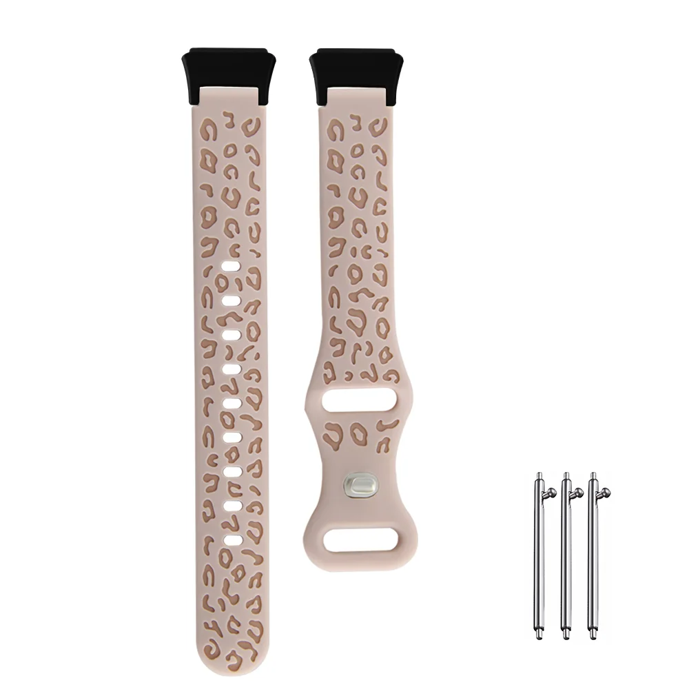 

Watch Strap For Huawei Hua Wei Band 7 Leopard Print Quick Release Waterproof Silicone Adjustable Sport Smart Watchband Unisex