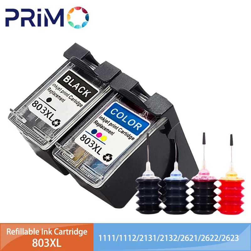 803XL 803 XL Unedible Refillable Ink Cartridge Compatible for HP803XL for HP 1110 1111 1112 2130 2131 2132 2620 2621 2622 2623