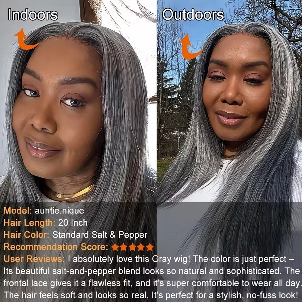 200 الكثافة الملح الفلفل مستقيم الدانتيل الجبهة الباروكات شعر الإنسان 40 بوصة قبل قطعها 13x4 Hd الدانتيل الملونة الدانتيل الباروكة الأمامية للنساء