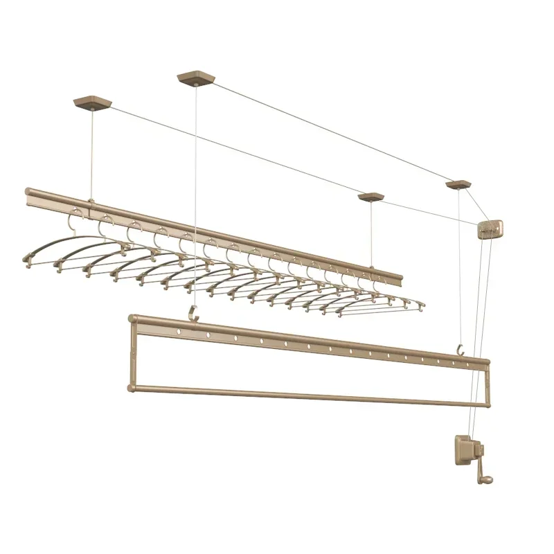 High quality three-pole manual elevator balcony ceiling drying rack hanger