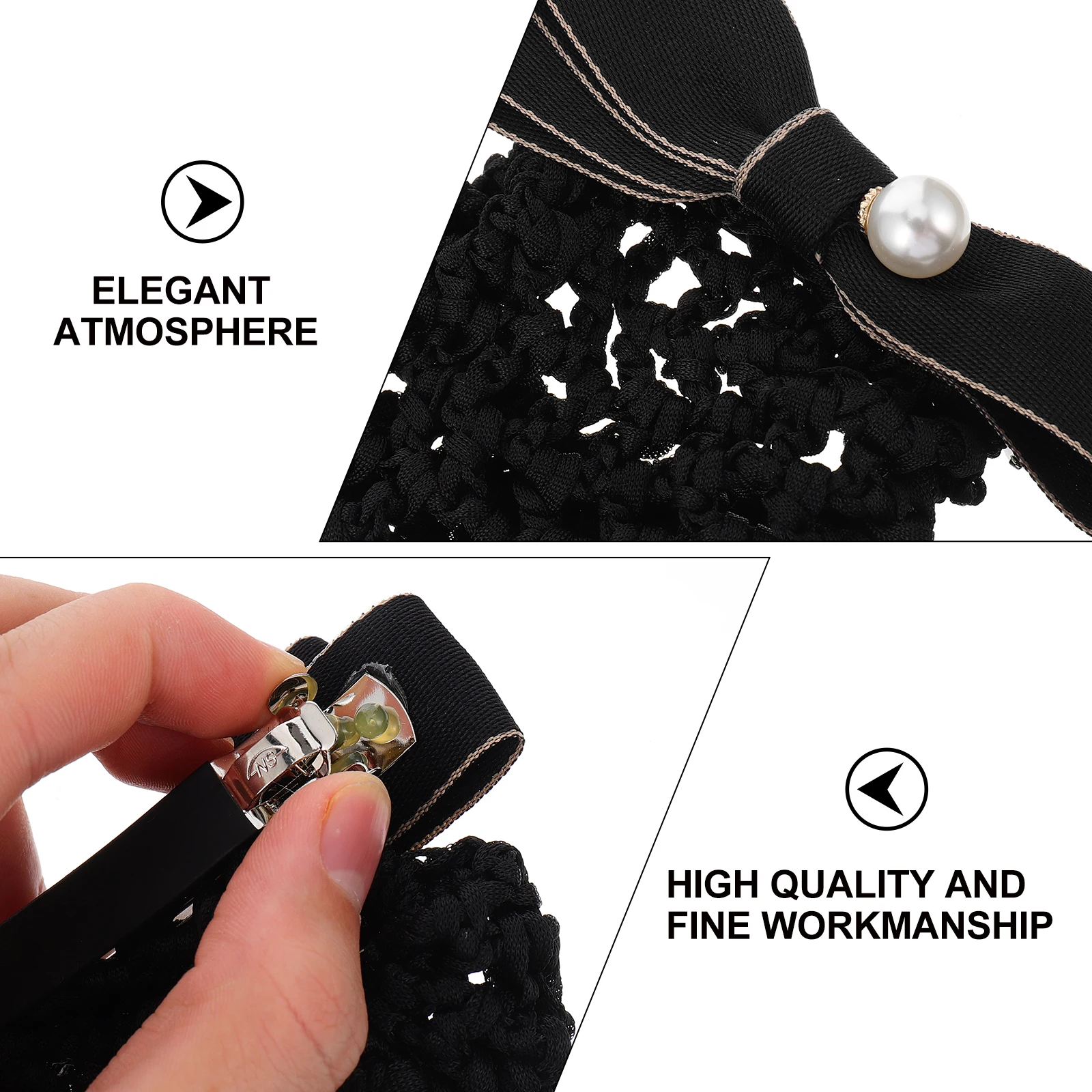 

Mesh Headdress Clip Barrette Women Office Work Uniform Hair Accessory Formal Hairstyle Mesh Hair Snood Decor Decoration