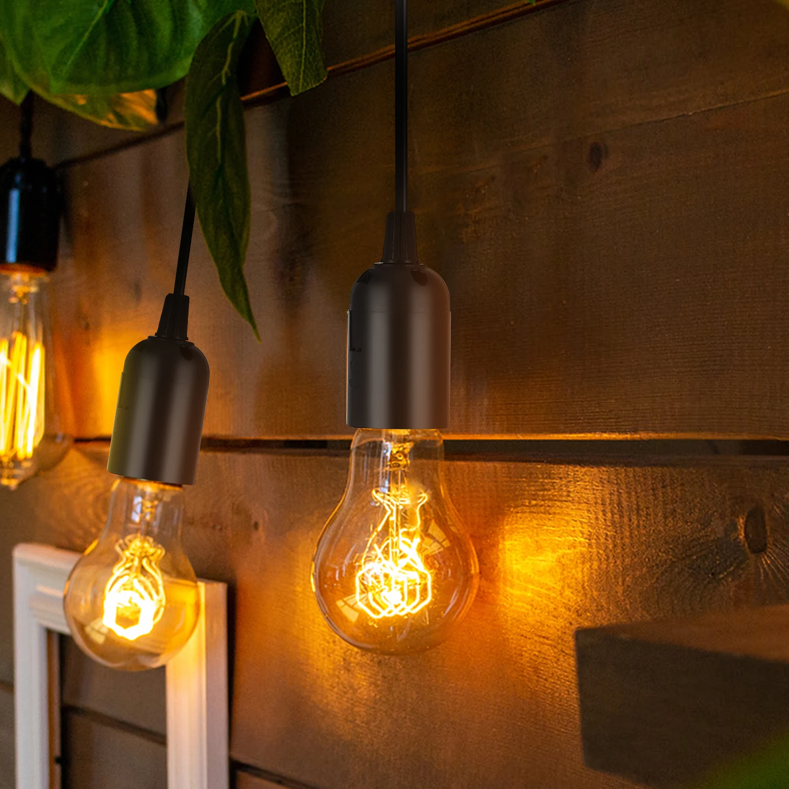 

2 Pcs Lamp Socket Cord with Switch E26/E27 Base 110V ABS Material Pendant Lamp Holder Light Bulb Socket Hanging Kit