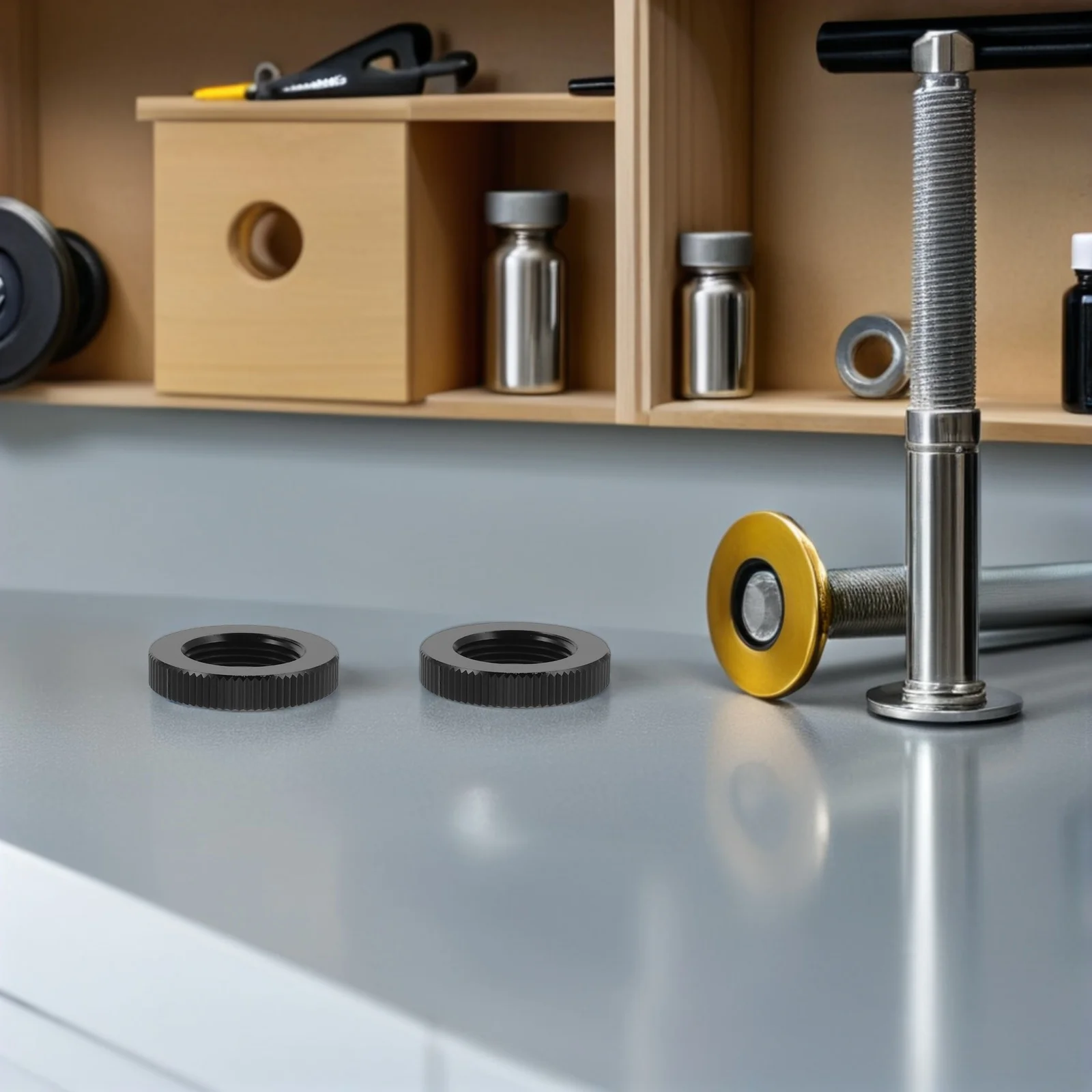 

6Pcs Microphone Stand Thread Adapter Knurled Lock Black Tripod Screw Converter for Recording Podcast Video Mount