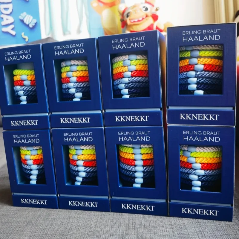 Image of Original Kknekki Erling Haaland Co-Branded Limited Edition geflochtenes elastisches Haargummi, gewebter Pferdeschwanzhalter für den täglichen Gebrauch von Erwachsenen