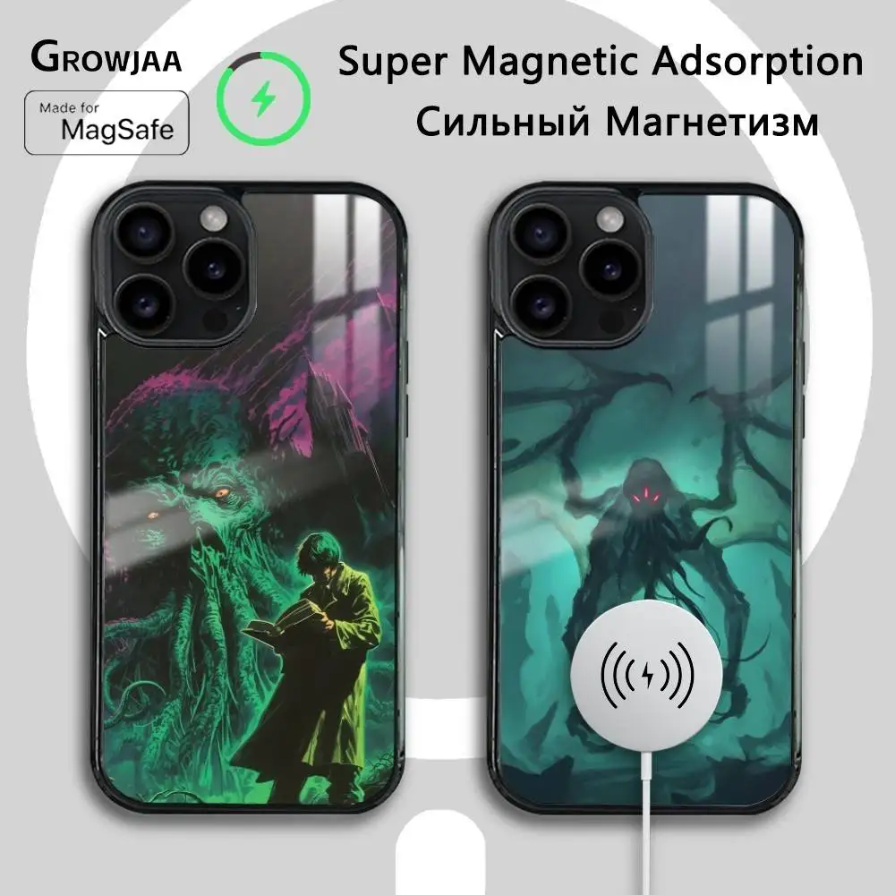 

Cthulhu Painting Phone Case For iPhone 16 15 14 13 12 11 Pro Max Plus Mini Wireless Charging Magnetic Hard Shell