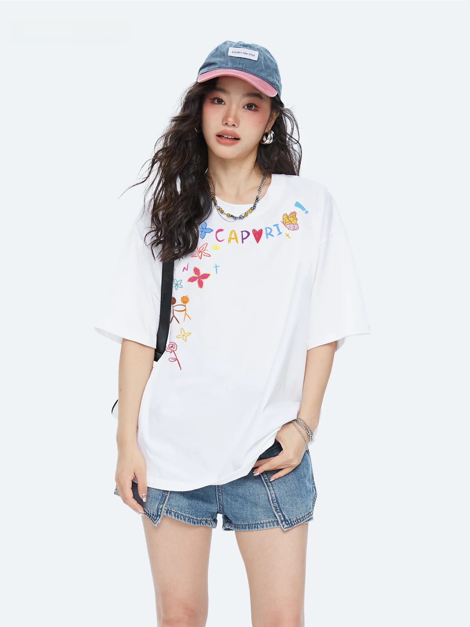

Capricorn Creative Cartoon Graffiti Pure Cotton Short Sleeve Women's T-shirt Summer New Loose Half Sleeve Top Street Style ro...