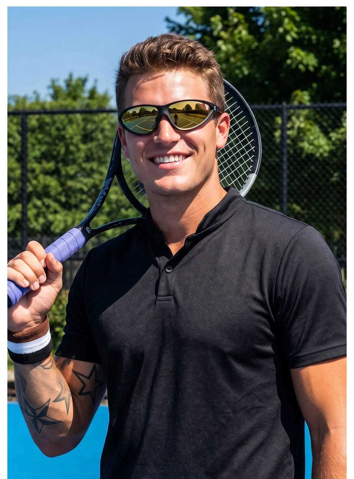 Kapvoe Fashion Retro-Radsportsonnenbrille Damen-Radbrille Mountain-Wanderbrille Herren-Sport-Tennis-Pickleball-UV400-Schutzbrille – Detail 15