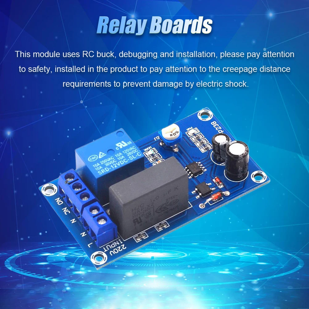

Модуль реле задержки времени 220В, регулируемая плата реле, вход/выход, резистор понижения напряжения, аксессуары для освещения коридоров и лестниц