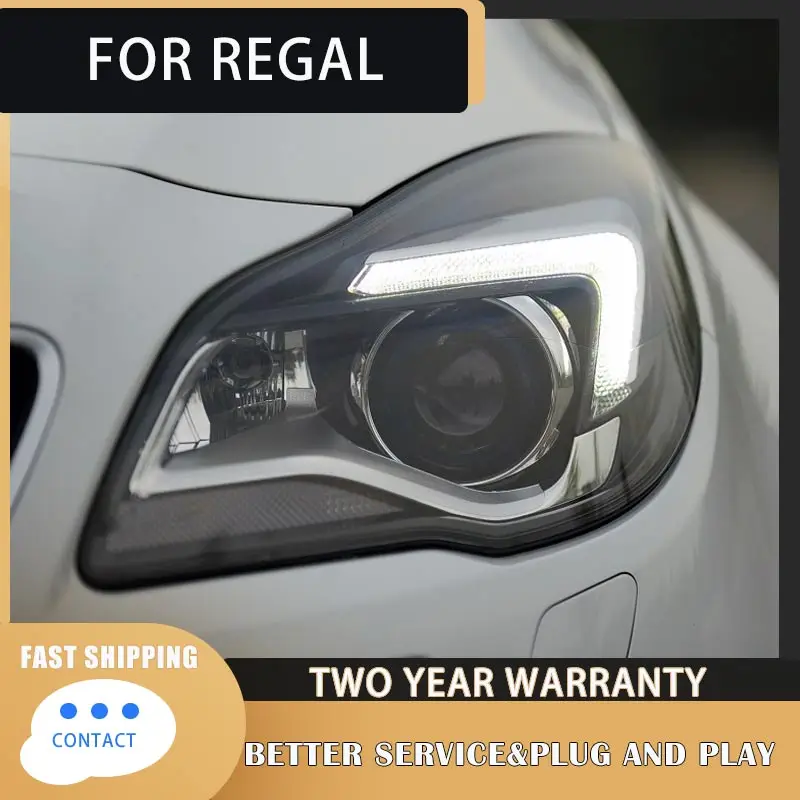 LED Headlight Assembly for Buick Regal 2014-2016 Headlights Plug and Play with DRL Turn Projector Lens Front Head Lights