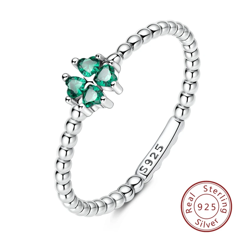 

Кольцо из 100% стерлингового серебра 925 пробы, сверкающее ретро-капельное кольцо с четырьмя листьями клевера для женщин и девочек, ювелирные изделия на годовщину свадьбы, подарок