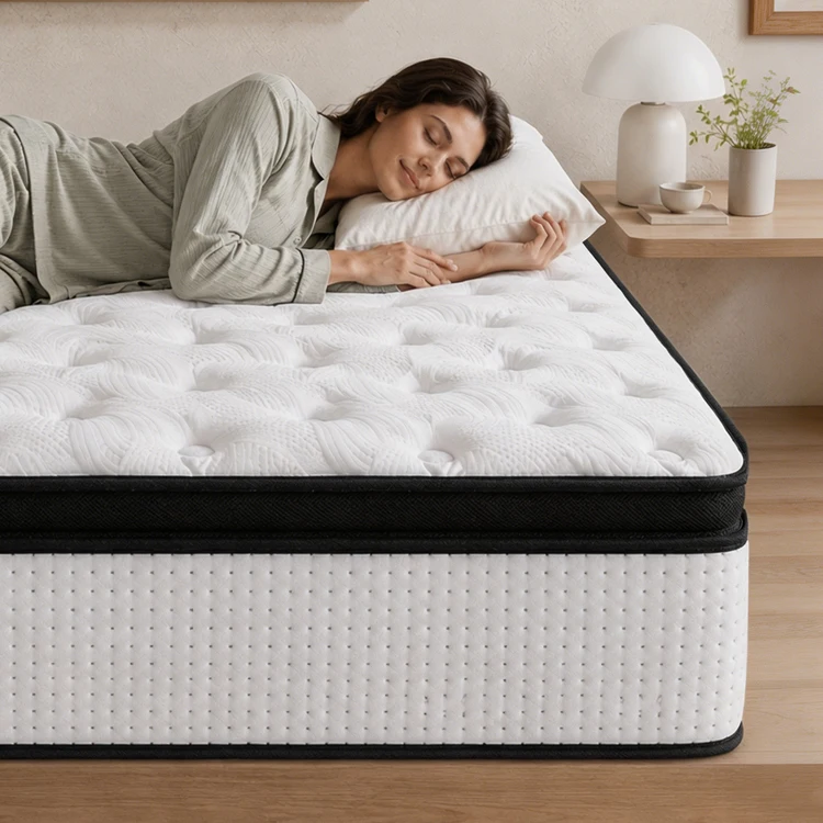 Edge Support Foam Pocket Spring Hybrid Mattress Queen King Size Mattress for Bedroom Furniture Matelas Compressé Orthopedique