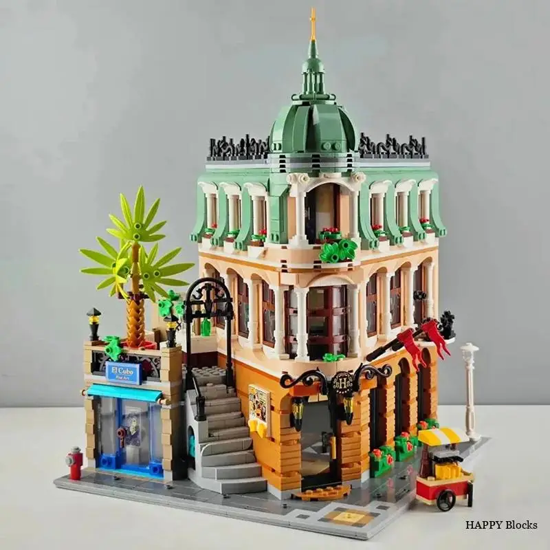 Creative Street View Boutique Hotel Building Blocks 10297 Architecture Model Moc Assemble Bricks Toy Gift For Children Kid Adult