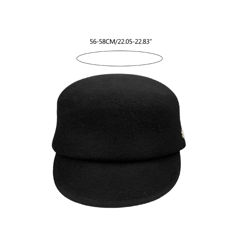 Vintage Fedora Hat for Women Elegant Beret Hat with Long Brim Woolen Horsemen Hat Peaked Hat Stage Props Accessory Hat