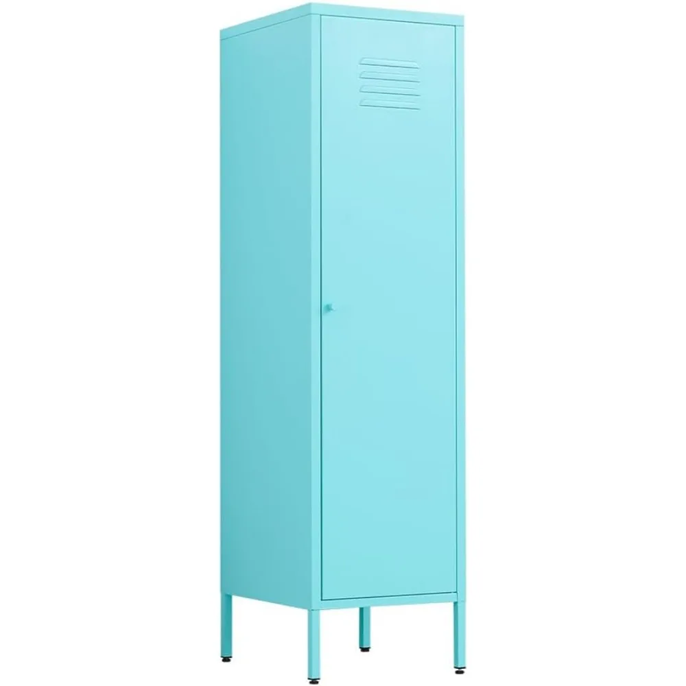 

Single Door Metal Locker Storage Cabinet with 2 Adjustable Shelves, Metal Kids Storage Cabinet for School Living Room